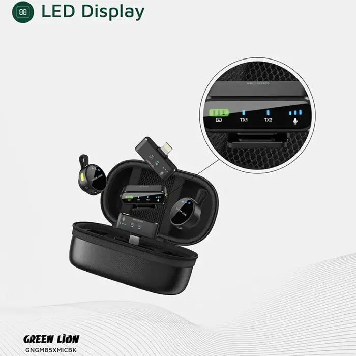   میکروفن بی‌سیم گرین لاین مدل GM-85X (3 در 1) | اتصال USB-C و لایتنینگ - دیجی اکسس
