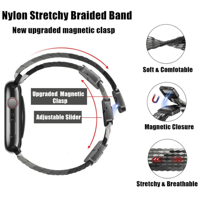 خرید بند سولو (بافت) مدل Braided-B مناسب برای اپل واچ سری 1/2/3/4/5/6/7/8/9سایز 38/40/41 میلی متری ضد حساسیت از دیجی اکسس