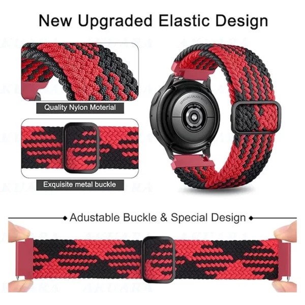 خرید بند سولو / بافت مدل RdBlk-Woven AK مناسب برای ساعت هوشمند میبرو A2 / C3 / X1 / A1 / Lite 2 سایز 22mm از دیجی اکسس
