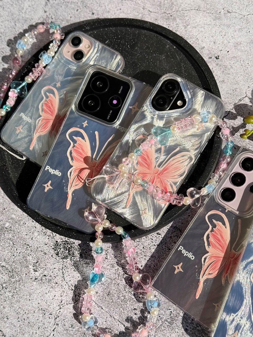 خرید قاب پروانه رز فلای با آویز سامسونگ و شیائومی (کدC2147) از دیجی اکسس