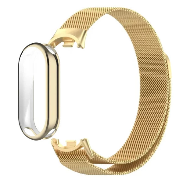 خرید بند میلانس/حصیری استیل مدل Milanese GRDS مناسب برای مچ بند هوشمند شیائومی /۹/۸/Mi Band 10 به همراه کاور