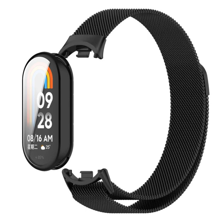 خرید بند میلانس/حصیری استیل مدل Milanese GRDS مناسب برای مچ بند هوشمند شیائومی /۹/۸/Mi Band 10 به همراه کاور