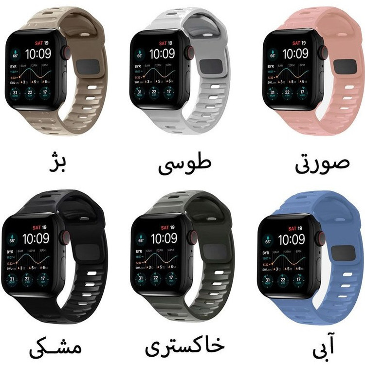 خرید بند سیلیکونی اسپیگن مدل SPIGEN SPORT برای اپل واچ سری SE/1/2/3/4/5/6/7/8/9/SE2021/SE2023/se ALUMINUM سایز 38 / 40 / 41 میلی متر از دیجی اکسس