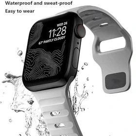 خرید بند سیلیکونی اسپیگن مدل SPIGEN SPORT برای اپل واچ سری se/1/2/3/4/5/6/7/8/9/se2021/se2023/se aluminumسایز 38 / 40 / 41 میلی متر به همراه کاور دیفندر از دیجی اکسس