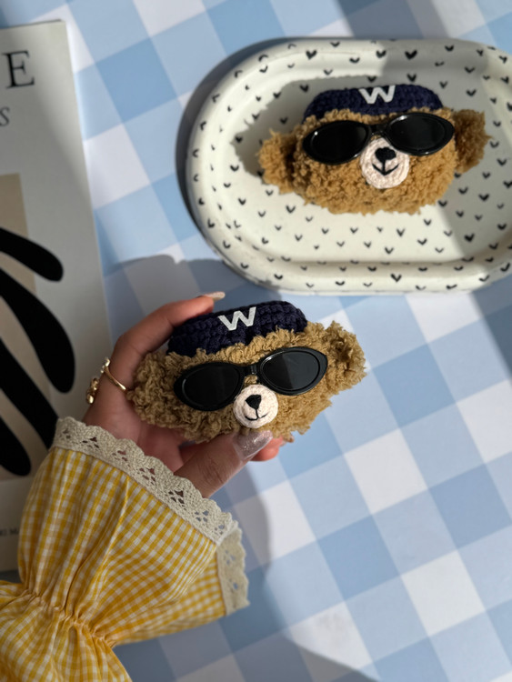 خرید کاور ایرپاد پشمی خرسی عینکی ایرپاد پرو /پرو 2 W (کدa0243)air pod pro/pro 2 از دیجی اکسس