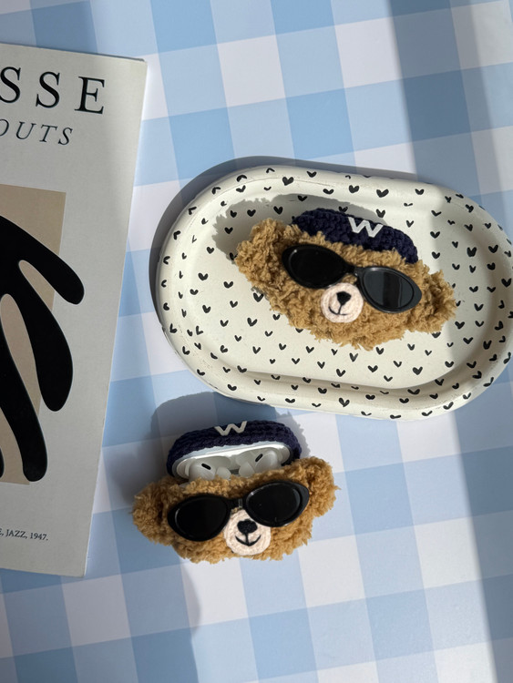 خرید کاور ایرپاد پشمی خرسی عینکی ایرپاد پرو /پرو 2 W (کدa0243)air pod pro/pro 2 از دیجی اکسس