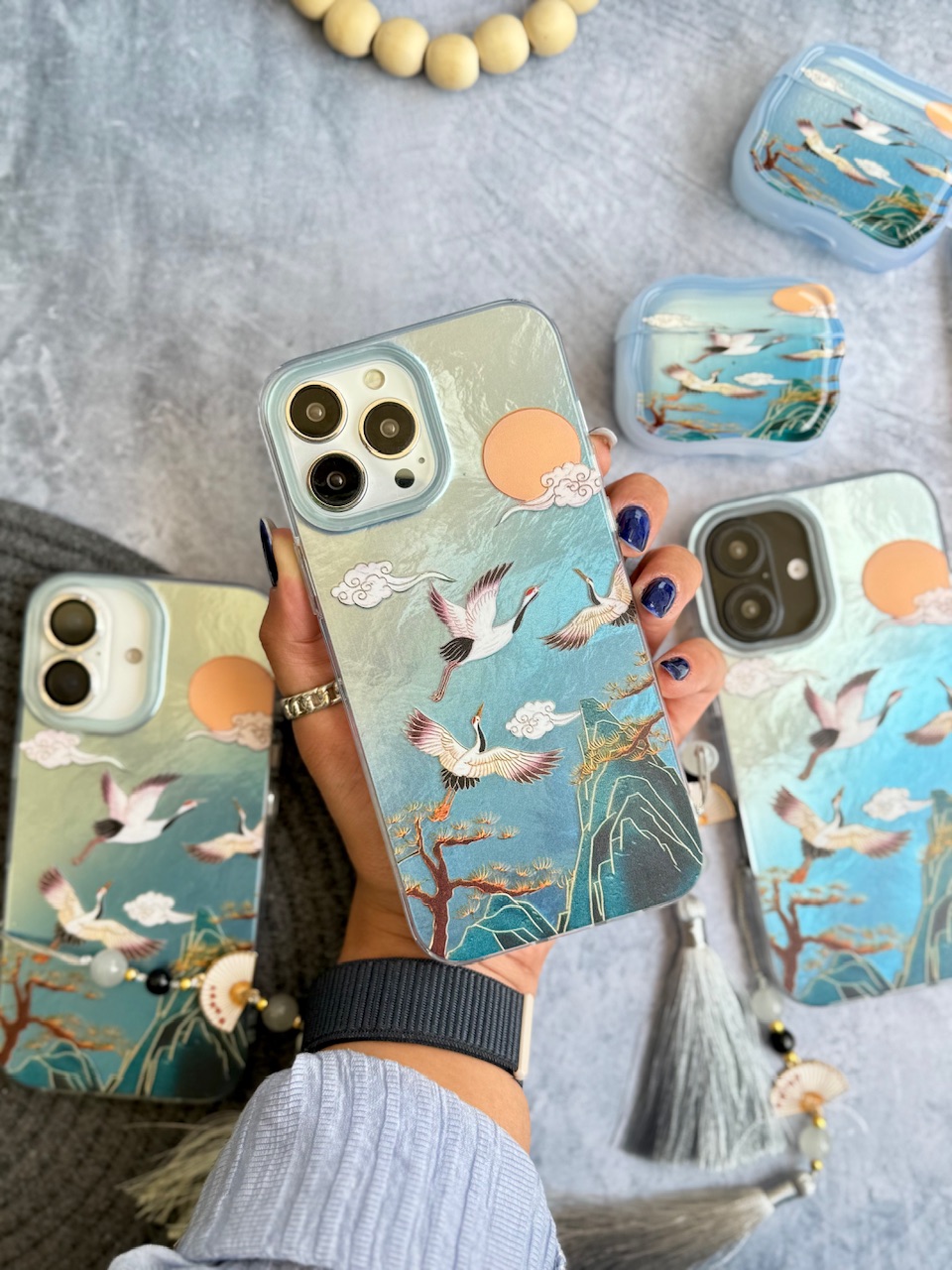 خرید قاب رقص دُرنا همراه با آویز آیفون ، سامسونگ ، شیائومی (کدC2033) Samsung case dorna ازدیجی اکسس