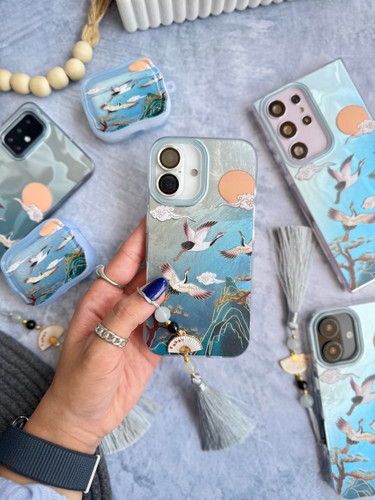 خرید قاب رقص دُرنا همراه با آویز آیفون ، سامسونگ ، شیائومی (کدC2033) Samsung case dorna ازدیجی اکسس