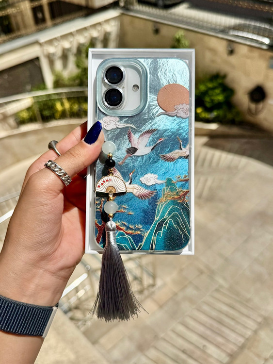 خرید قاب رقص دُرنا همراه با آویز آیفون ، سامسونگ ، شیائومی (کدC2033) Samsung case dorna ازدیجی اکسس