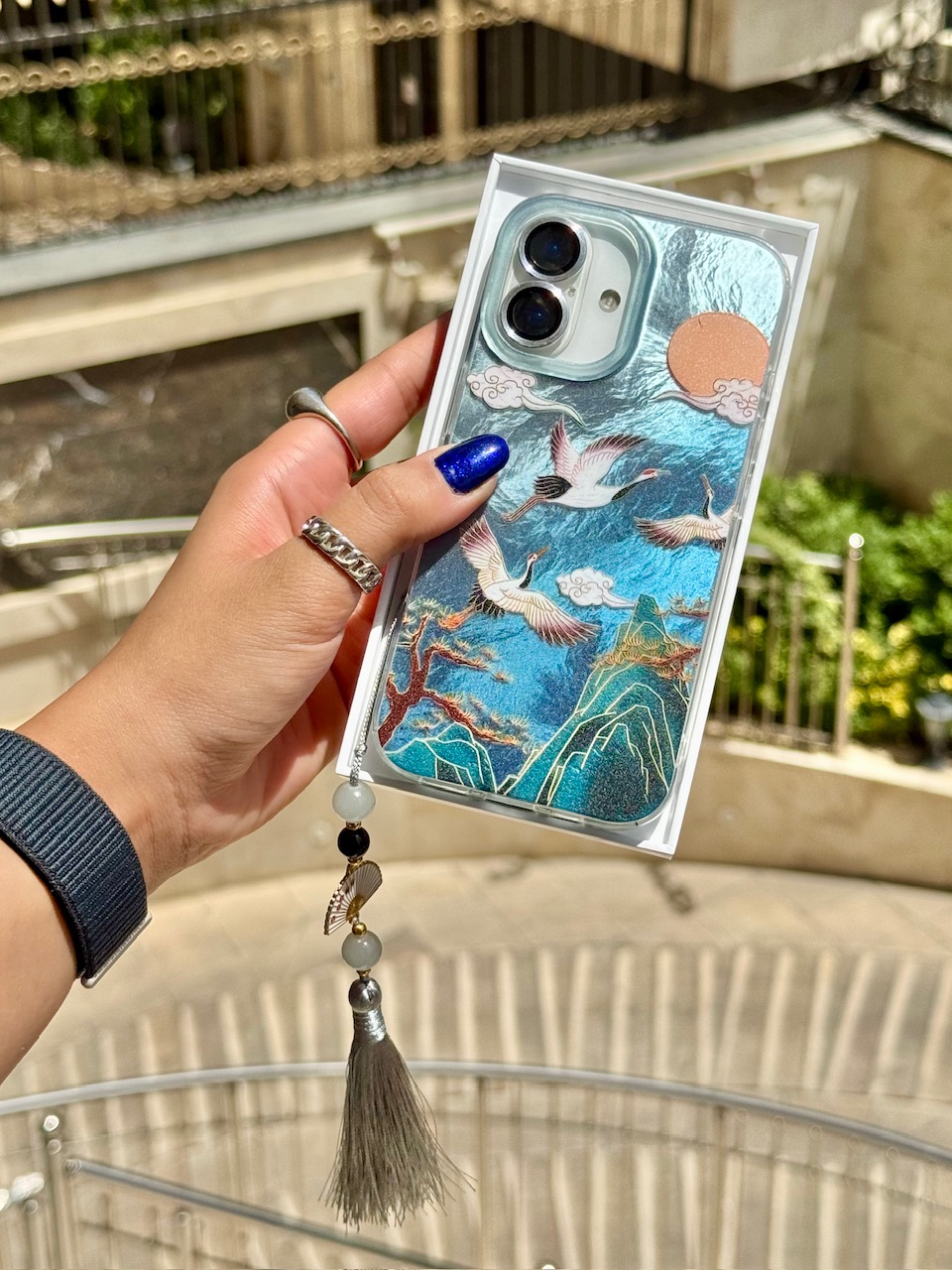 خرید قاب رقص دُرنا همراه با آویز آیفون ، سامسونگ ، شیائومی (کدC2033) Samsung case dorna ازدیجی اکسس