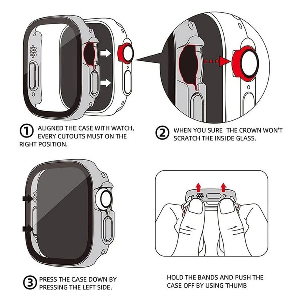 خرید کاور ساعت هوشمند مدل Full Cover مناسب برای اپل واچ Ultra 49 mm به همراه محافظ صفحه نمایش از دیجی اکسس