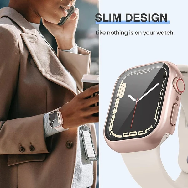 کاور ساعت هوشمند مدل Full Cover مناسب برای اپل واچ سری se/1/2/3/4/5/6/7/8/9/2021/2023/aluminum case سایز 42 میلی متری به همراه محافظ صفحه نمایش