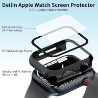 خرید کاور مدل Full-Wm مناسب برای اپل واچ سری se/1/2/3/4/5/6/7/8/9/2021/2023/aluminum case سایز 45 میلی متری به همراه محافظ صفحه نمایش از دیجی اکسس