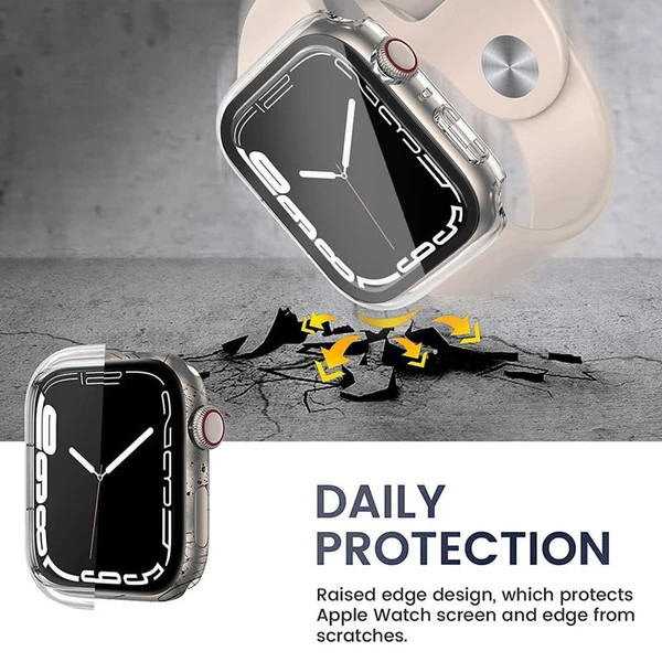 خرید کاور مدل Full-Wm مناسب برای اپل واچ سری se/1/2/3/4/5/6/7/8/9/2021/2023/aluminum case سایز 45 میلی متری به همراه محافظ صفحه نمایش از دیجی اکسس