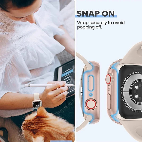 خرید کاور مدل Full-Wm مناسب برای اپل واچ سری se/1/2/3/4/5/6/7/8/9/2021/2023/aluminum case سایز 45 میلی متری به همراه محافظ صفحه نمایش از دیجی اکسس