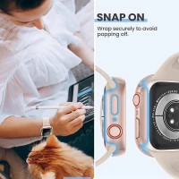 خرید کاور مدل Full Cover مناسب برای اپل واچ سری se/1/2/3/4/5/6/7/8/9/2021/2023/aluminum case سایز 44 میلی متری به همراه محافظ صفحه نمایش از دیجی اکسس