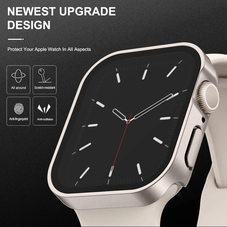 خرید کاور مدل Full Cover مناسب برای اپل واچ سری se/1/2/3/4/5/6/7/8/9/2021/2023/aluminum case سایز 44 میلی متری به همراه محافظ صفحه نمایش از دیجی اکسس