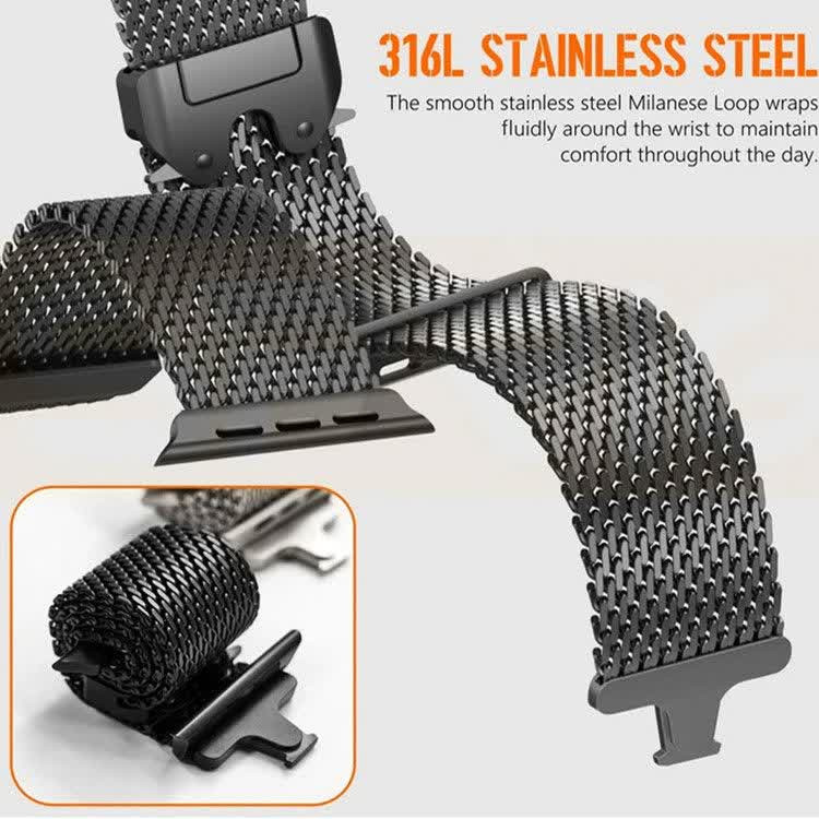 قیمت و خرید بند استیل میلانس اپل واچ با قفل پاراکورد مناسب برای سریApple wach band seri se/1/2/3/4/5/6/7/8/9 از دیجی اکسس