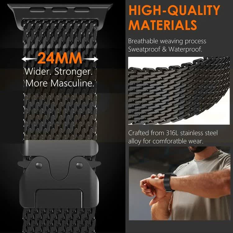 قیمت و خرید بند استیل میلانس اپل واچ با قفل پاراکورد مناسب برای سریApple wach band seri se/1/2/3/4/5/6/7/8/9 از دیجی اکسس