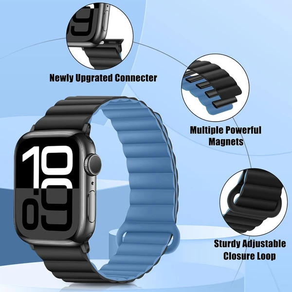 قیمت و خرید بند سیلیکونی تمام مگنتی اپل واچ - راحتی و استایل بینهایت در رنگهای متنوع مناسب برای اپل واچ سری Se/1/2/3/4/5/6/7/8/9/AluminumCase سایز 38/40/41 میلی متری از دیجی اکسس