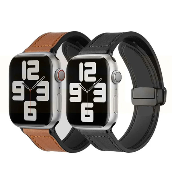 خرید بند چرم مدل Magnetic Leather مناسب اپل واچ سری Se/1/2/3/4/5/6/7/8/9/Ultra/Ultra2 سایز 42/44/45/49 میلیمتری از دیجی اکسس