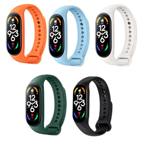 خرید بند مدل silicon pکد 0wمناسب برای مچ بند هوشمند شیائومی Mi Band 7 مجموعه 5 عددی از دیجی اکسس