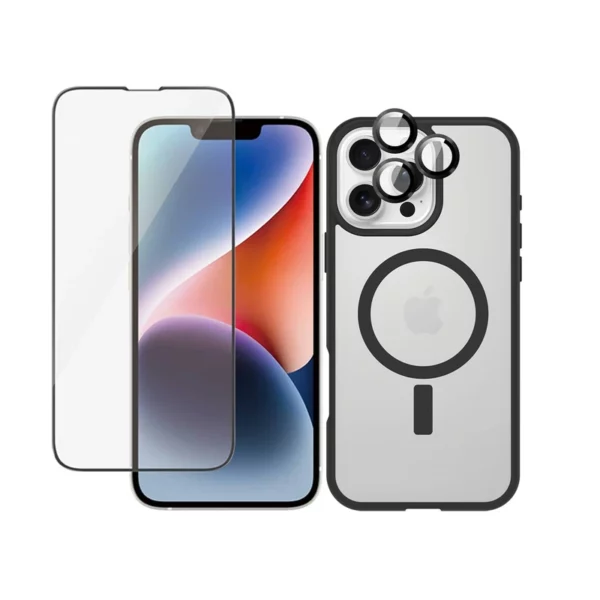کاور مدل Magsafe BRD RngFl مناسب برای گوشی موبایل اپل iPhone 16 Pro به همراه محافظ لنز دوربین و محافظ صفحه نمایش