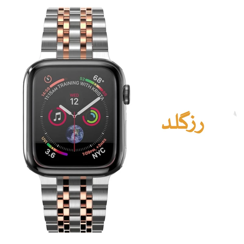 قیمت و خرید بند استیل / فلزی مناسب برای ساعت هوشمند مدل 7Bead SLV 2C مناسب برای اپل واچ 38 mm سری 3 از دیجی اکسس
