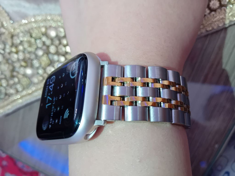 قیمت و خرید بند استیل / فلزی مناسب برای ساعت هوشمند مدل 7Bead SLV 2C مناسب برای اپل واچ 38 mm سری 2 از دیجی اکسس