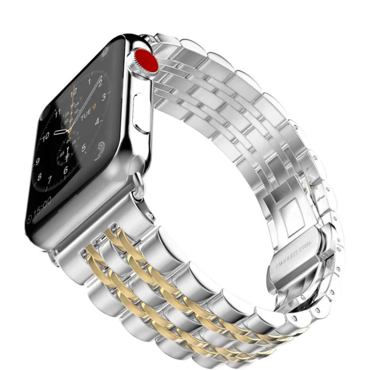قیمت و خرید بند استیل / فلزی مناسب برای ساعت هوشمند مدل 7Bead SLV 2C بند استیل / فلزی ساعت هوشمند مناسب برای اپل واچ 41 mm سری 7 از دیجی اکسس