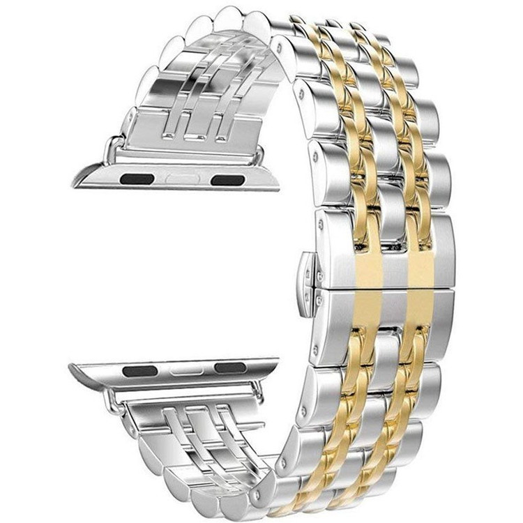 قیمت و خرید بند استیل / فلزی مناسب برای ساعت هوشمند مدل 7Bead SLV 2C بند استیل / فلزی ساعت هوشمند مناسب برای اپل واچ 41 mm سری 9 از دیجی اکسس
