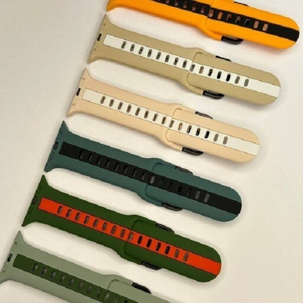 قیمت و خرید بند سیلیکون پاک کنی خط دار اصل مدل Sic مناسب برای اپل واچ apphe wache سایزبندی و رنگ بندی کامل از دیجی اکسس