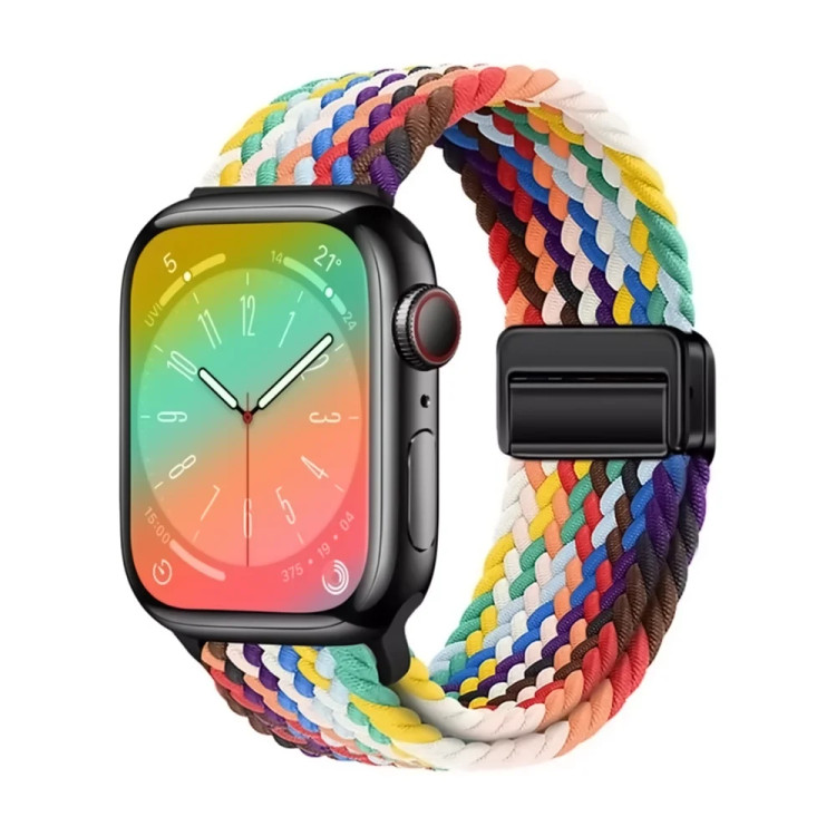 خرید بند کنفی بافت سولو با قفل مگنتی اپل واچ سری 9 سایز بندی کامل در 50 رنگ متنوع با کیفیت بالا از دیجی اکسس