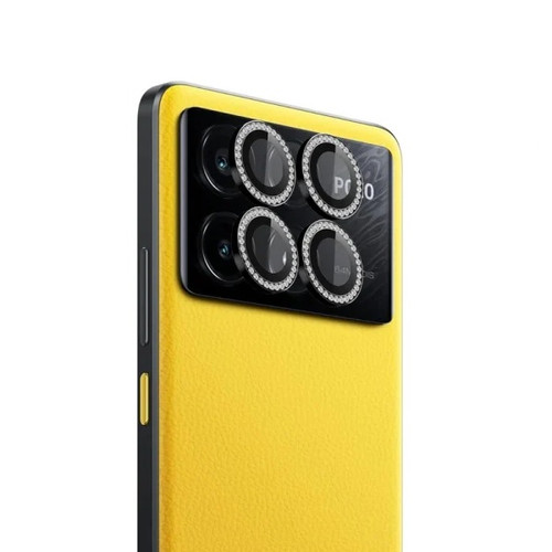 محافظ لنز دوربین رنگی نگین دار مدل Ring Diamond STL مناسب برای گوشی موبایل شیائومی Poco X6 Pro