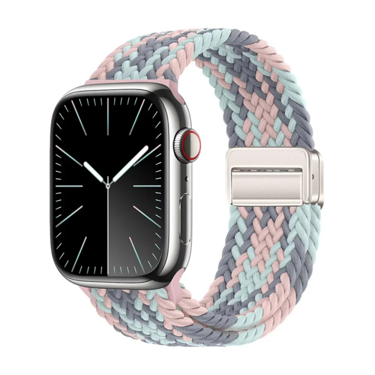 خرید بند کنفی بافت سولو با قفل مگنتی اپل واچ سری 9 سایز بندی کامل در 50 رنگ متنوع با کیفیت بالا از دیجی اکسس