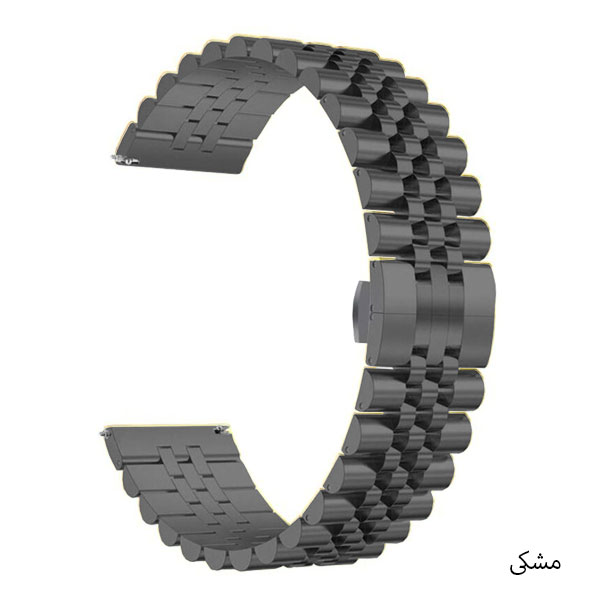 بند استیل مدل 5Bead AK مناسب برای ساعت هوشمند آمزفیت Anazfit Active