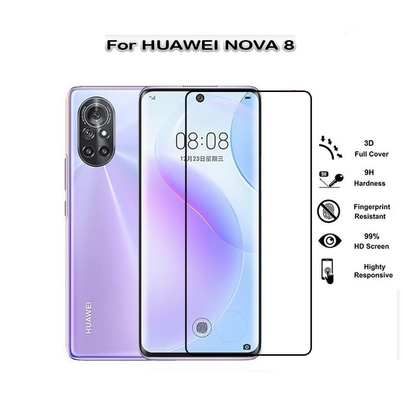 خرید گلس شیشه ای ایج مناسب برای گوشی هوآوی نوا huawei Nova 8| محافظ صفحه فول چسب 3D از دیجی اکسس
