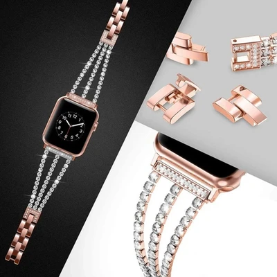 قیمت و خرید بند استیل ضد زنگ اپل واچ زنانه مدل 3Line-Diamond | سایزبندی کامل و قفل محکم از دیجی اکسس