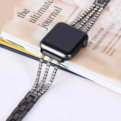 قیمت و خرید بند استیل ضد زنگ اپل واچ زنانه مدل 3Line-Diamond | سایزبندی کامل و قفل محکم از دیجی اکسس