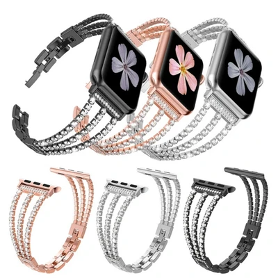قیمت و خرید بند استیل ضد زنگ اپل واچ زنانه مدل 3Line-Diamond | سایزبندی کامل و قفل محکم از دیجی اکسس