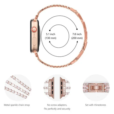 قیمت و خرید بند استیل ضد زنگ اپل واچ زنانه مدل 3Line-Diamond | سایزبندی کامل و قفل محکم از دیجی اکسس