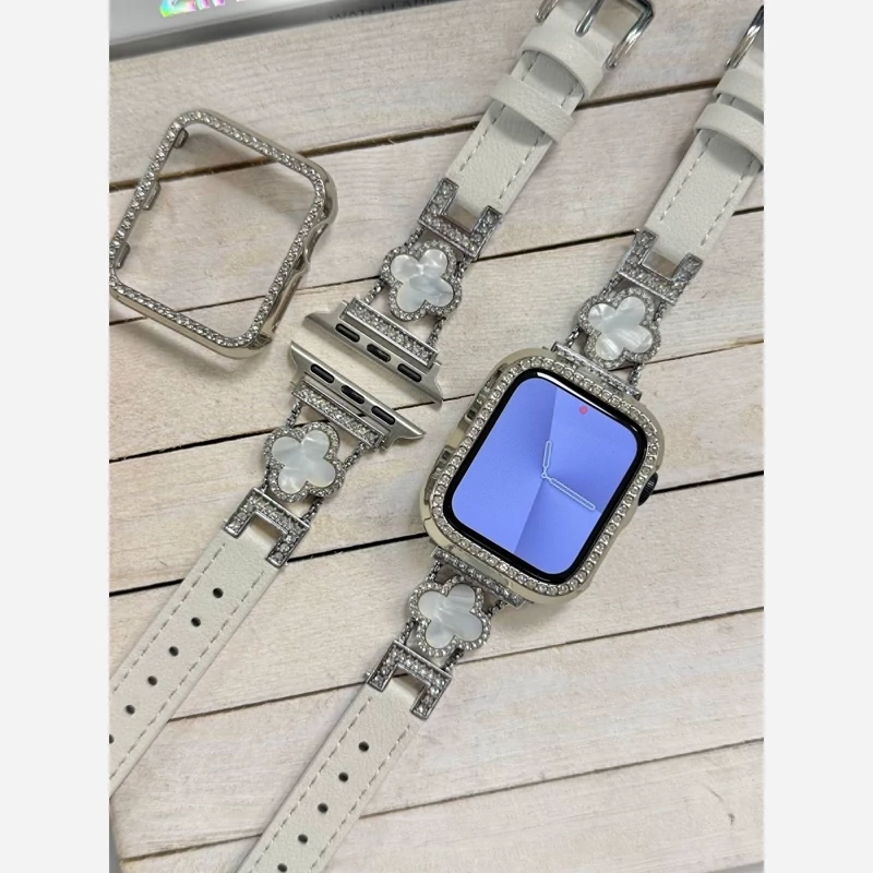 بند ونکلیف سفید بند لوکس Apple Watch طرح ونکلیف برای زنان