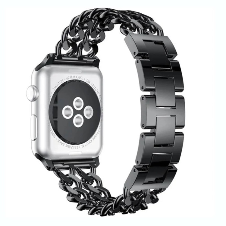 خرید بند فلزی مشکی Apple Watch مدل کارتیه