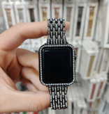 خرید بند مشکی استیل نگیندار Apple Watch 42mm
