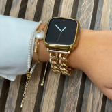 خرید بند استیل اپل واچ مدل Cartier در رنگ طلایی