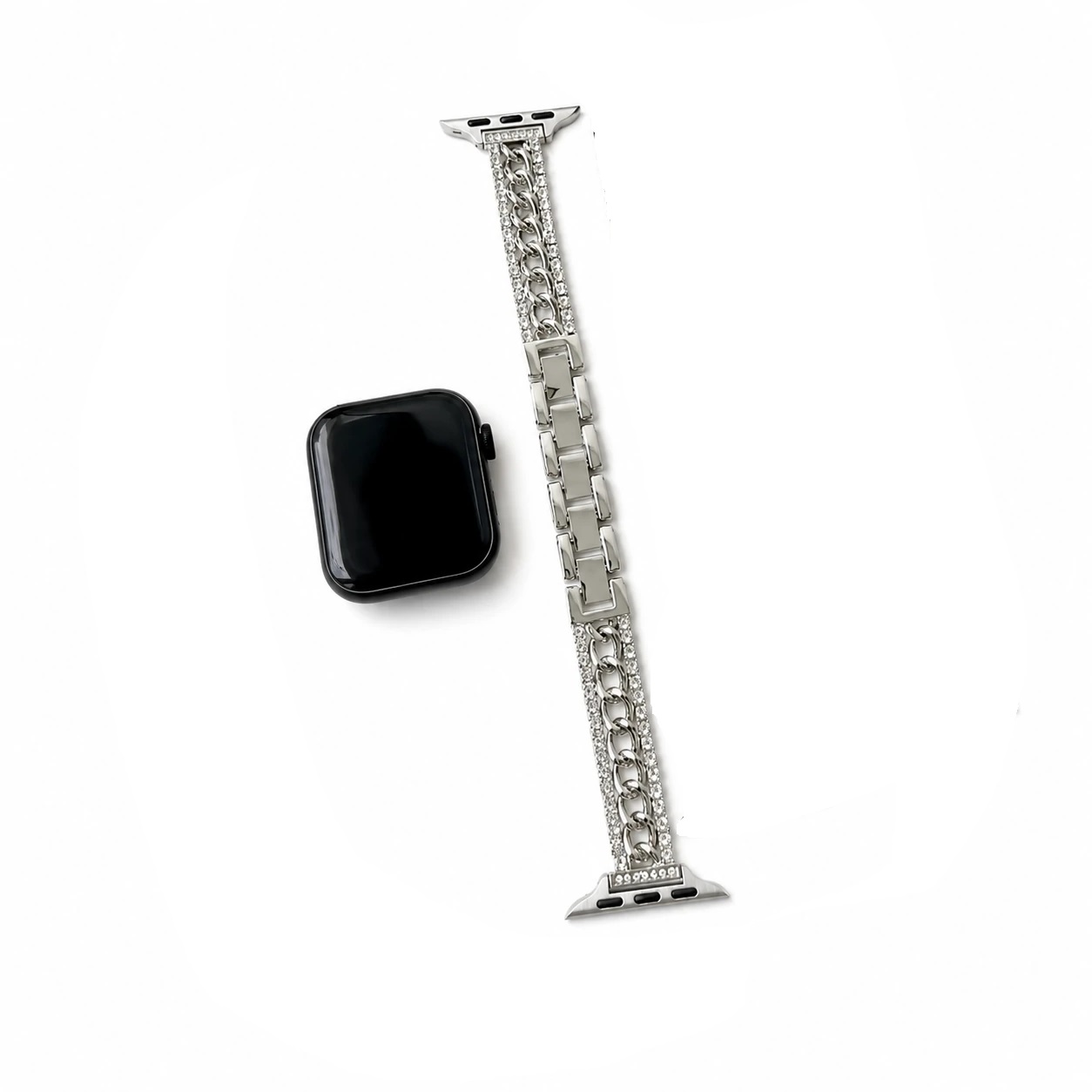 بند استیل ضدزنگ اپل واچ مدل زنجیر نگینی