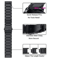 بند مشکی استیل بند سه مهره رولکسی ساعت هوشمند شیائومی Mi Watch Color sport 22mm با کیفیت بالا استیل