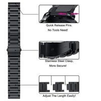 بند مشکی استیل  بند سه مهره رولکسی ساعت هوشمند شیائومی  Xiaomi  MaiMo Watch 20mm با کیفیت بالا استیل