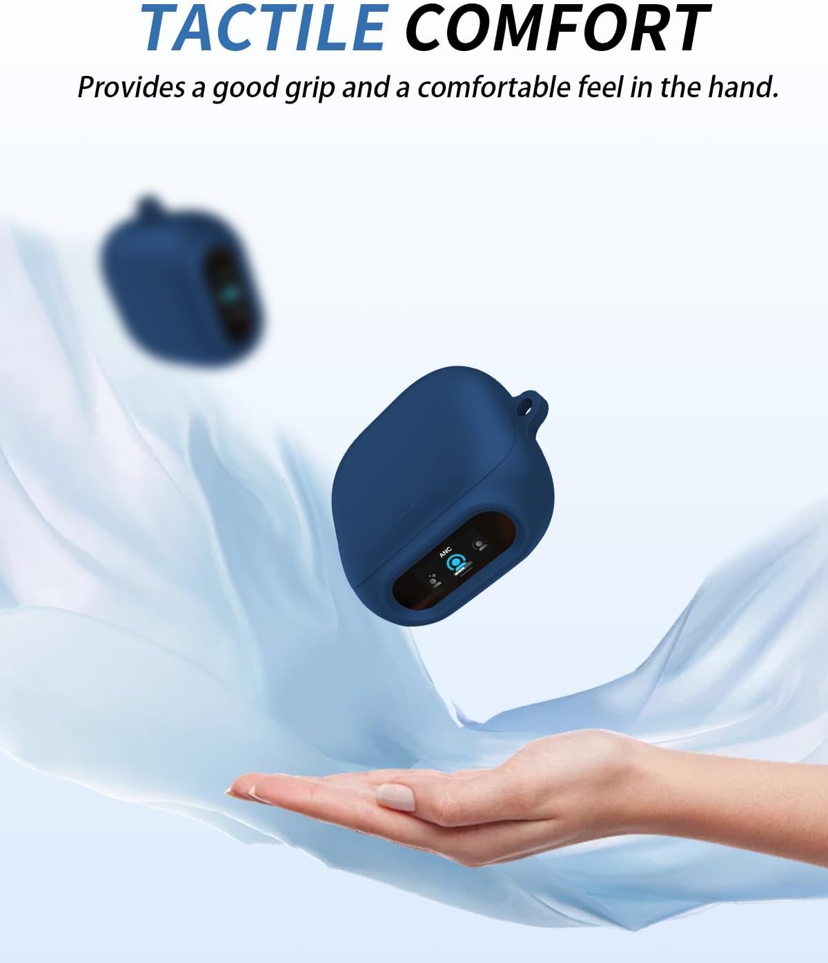 کاور سیلیکونی محافظ کیس هدفون انکر Soundcore Liberty 5 proهمراه با قلاب کارابین