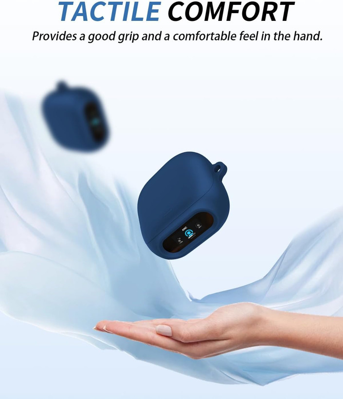 کاور سیلیکونی محافظ کیس هدفون انکر Soundcore Liberty 5 proهمراه با قلاب کارابین